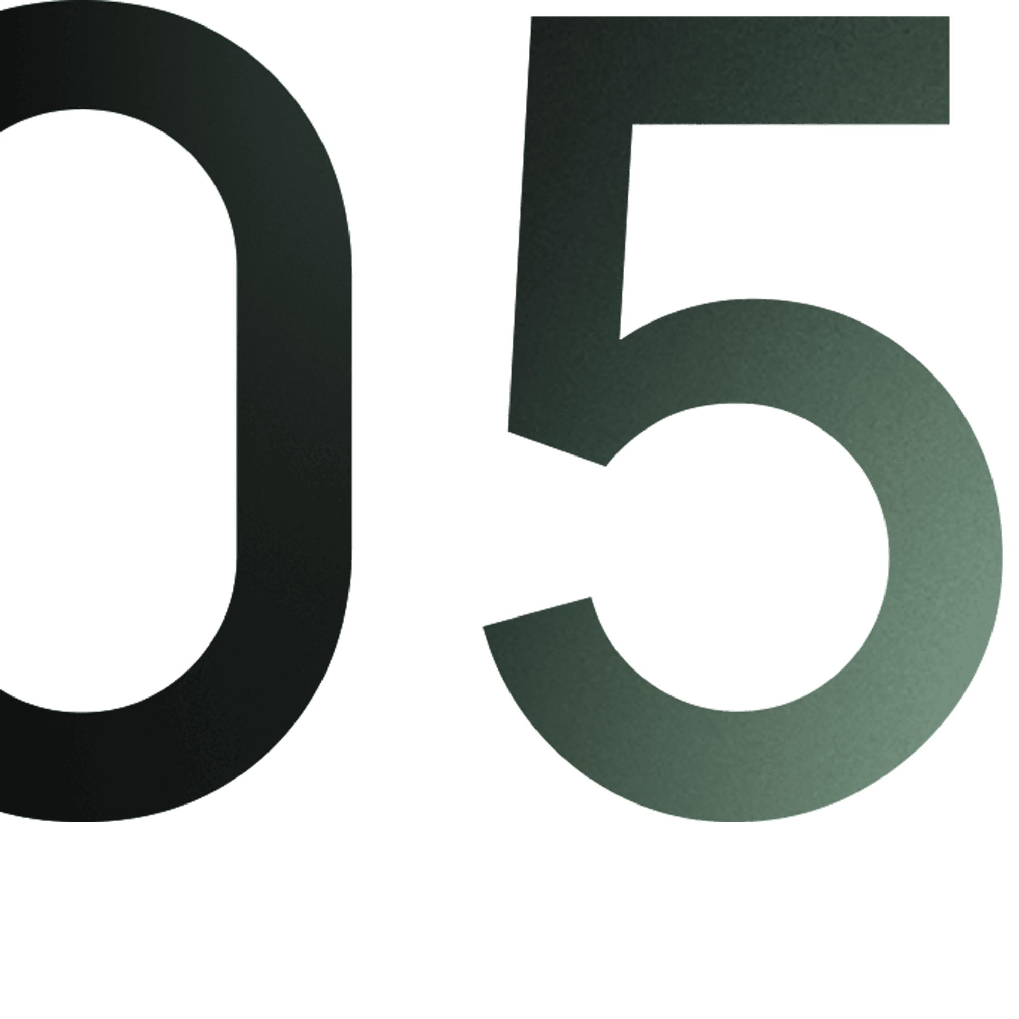 número 05 en tipografía moderna"