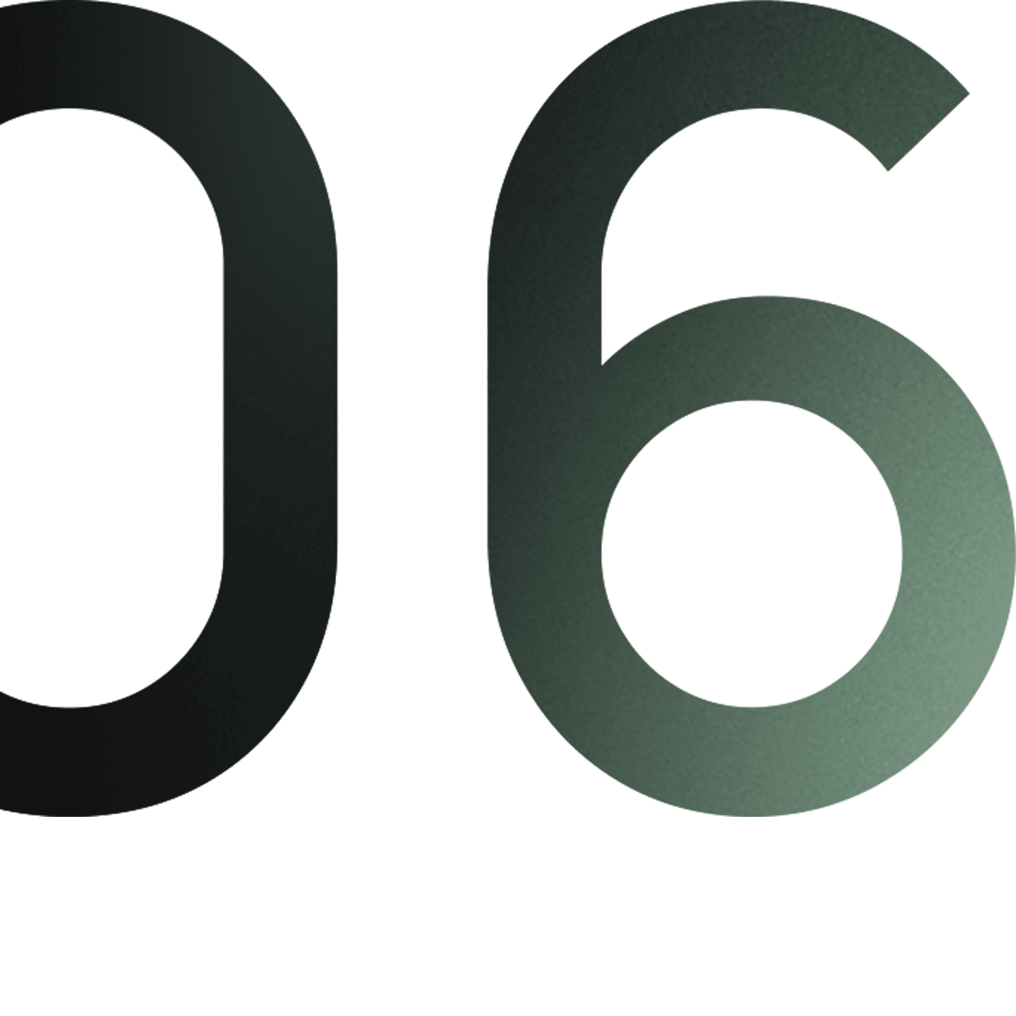 número 06 en tipografía moderna"