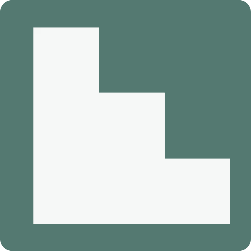 icono en forma de L minimalista verde"