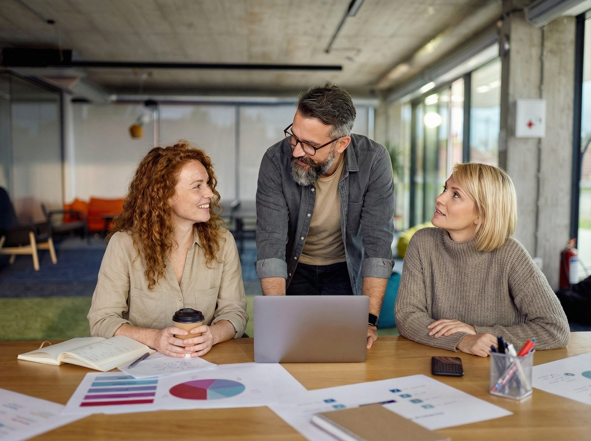 "persona trabajando en escritorio moderno