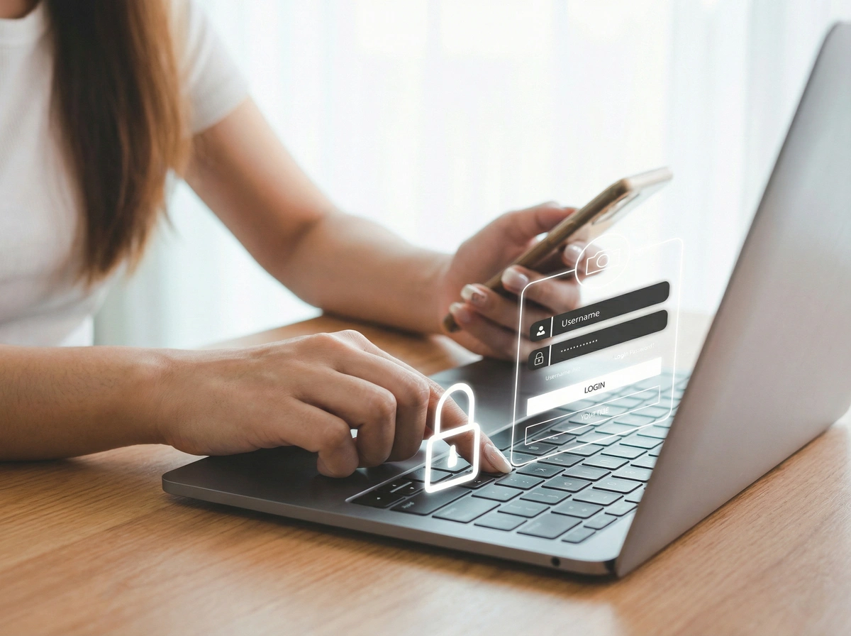 ersona trabajando en portátil con gráficos"